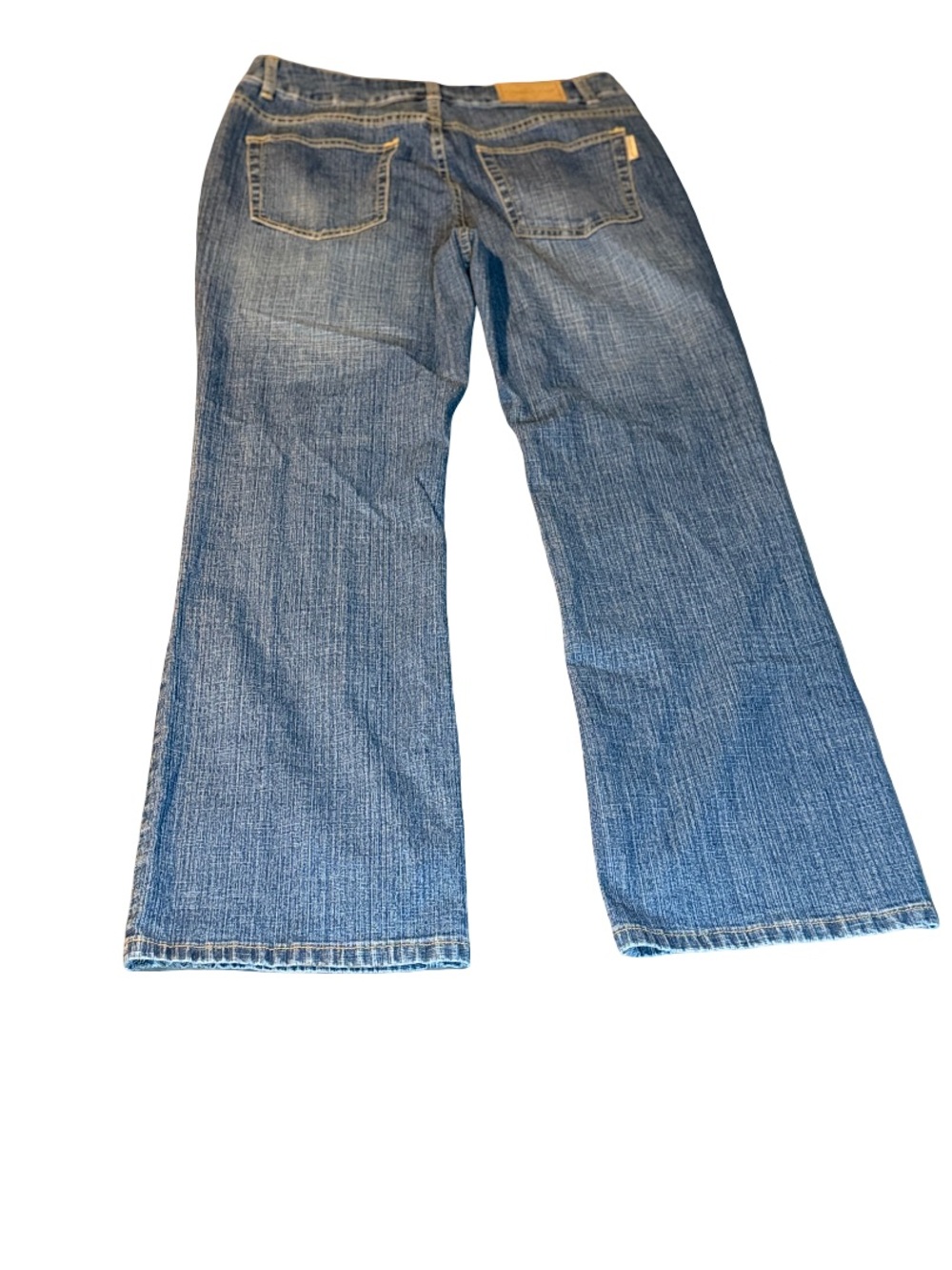Coldwater Creek Blue Wide-Leg Jeans with Cream Floral Embroidery Size 12 - Picture 8 of 9
